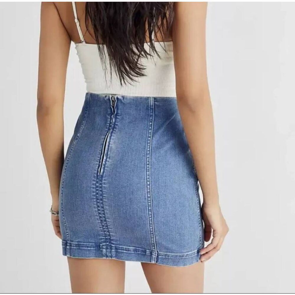 Free People Denim Mini Skirt Size S
